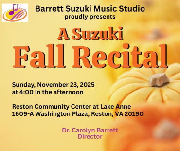 Barrett Suzuki Fall Recital on November 23, 2025